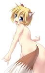  animal_ears ass blonde_hair blue_eyes breasts cosplay holo holo_(cosplay) lucky_star nude patricia_martin simple_background solo spice_and_wolf tail tekehiro white_background wolf_ears wolf_tail 