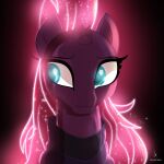  1:1 absurd_res alternate_hairstyle armor blue_eyes broken_horn equid equine eye_scar facial_scar female friendship_is_magic hair hasbro hi_res horn long_hair looking_away mammal my_little_pony my_little_pony:_the_movie_(2017) neon scar smile solo tempest_shadow_(mlp) unicorn zidanemina 