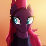  1:1 absurd_res alternate_hairstyle armor blue_eyes broken_horn equid equine eye_scar facial_scar female friendship_is_magic hair hasbro hi_res horn long_hair looking_away mammal my_little_pony my_little_pony:_the_movie_(2017) scar smile solo tempest_shadow_(mlp) unicorn zidanemina 