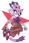  accessory amber_eyes anthro blaze_the_cat butt clothing corset eyelashes female forehead_gem fur gloves hair hair_accessory hair_tie handwear hi_res high_heels lingerie misswerehog multicolored_body multicolored_fur purple_body purple_fur sega simple_background solo sonic_the_hedgehog_(series) topwear white_body white_fur 