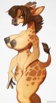  anthro breasts female fur giraffe giraffid hair horn mammal nipples nude solo zazush-una 