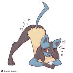  &lt;3 1:1 absurd_res anthro ass_up breasts butt cute_face fangs female hi_res jack-o&#039;_pose lucario meme motion_lines nintendo open_mouth paws pok&eacute;mon pok&eacute;mon_(species) pose red_eyes seaweed_toast simple_background solo video_games 
