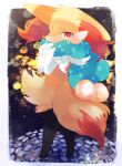  2020 biped black_body black_fur braixen canid chest_tuft cotton detailed_background digital_media_(artwork) digital_painting_(artwork) feral floor fur glowing hi_res inner_ear_fluff lights looking_at_viewer mammal multicolored_body multicolored_fur nintendo pok&eacute;mon pok&eacute;mon_(species) red_body red_eyes red_fur scarf solo tail_tuft tile tile_floor tuft tufted_fur video_games yellow_body yellow_fur zoroa553 