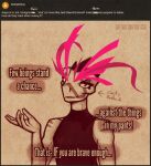 anthro areye areye_(artist) argonian ask_blog bethesda_softworks comic curious_cat dialogue english_text feathers herm_(lore) hi_res humanoid looking_at_viewer male markings nonbinary_(lore) scalie smile text the_elder_scrolls the_elder_scrolls_online turtleneck video_games 