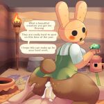  1:1 aerth animal_crossing anthro big_butt bodily_fluids butt clothed clothing coco_(animal_crossing) cum cum_inside english_text female female_penetrated genital_fluids genitals hi_res human human_on_anthro interspecies lagomorph leporid male male/female male_penetrating male_penetrating_female mammal nintendo no_underwear penetration penis rabbit text video_games 