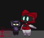  android anthro blue_eyes clothed clothing duo felid feline female gameboy_advance hand_holding happy hendersimp looking_away machine mammal metallic_body nintendo nintendo_3ds nintendo_ds_family red_body red_skin robot simple_background size_difference smaller_female video_games watermark yellow_eyes 