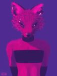 3:4 absurd_res ambiguous_gender anthro canid canine clothed clothing collar digital_media_(artwork) ear_piercing flat_chested fox fur hi_res invalid_tag looking_at_viewer mammal nozabii piercing simple_background sleeves solo topwear tube_top 