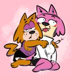  2021 anthro anthro_on_anthro blep blush brain_(top_cat) brown_body brown_fur choo-choo_(top_cat) cigarette clothed clothing crossgender cute_fangs domestic_cat duo felid feline felis female female/female fully_clothed fur half-closed_eyes hanna-barbera jellystone_(hbo_max) looking_at_viewer mammal mtf_crossgender narrowed_eyes pink_body pink_fur simple_background smoking the-alfie-incorporated tongue tongue_out top_cat_(series) 