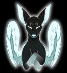  2021 canid canine canis crossed_ankles deity digital_media_(artwork) female feral fur ghost grumpy_griffin_creations hi_res looking_at_viewer mammal nude simple_background solo spirit wings wolf 