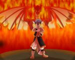  2021 anthro canid canine clothed clothing cosplay detailed_background digital_media_(artwork) dragon duo fairy_tail feral fire fox fur grumpy_griffin_creations hair horn looking_at_viewer male mammal smile standing wings 
