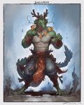  2021 4_fingers abs anthro antlers arm_wraps asian_clothing asian_mythology biceps biped bottomwear clothed clothing dragon dragon_ball dragon_ball_(object) east_asian_clothing east_asian_mythology eastern_dragon fingers green_body green_hair green_scales hair hi_res horn male multicolored_body multicolored_scales muscular muscular_anthro muscular_male mythology pecs scales shenron shirtless signature solo taran_fiddler two_tone_body two_tone_scales white_body white_scales wraps 