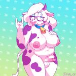  &lt;3_marking 1:1 2020 anthro areola balls belly big_belly big_breasts big_butt bobby_(fluffy_gf) bovid bovine breasts butt cattle collar collar_only cowbell digital_media_(artwork) erection eyewear fluffy_gf fur genitals glasses gynomorph hair hand_on_breast hi_res humanoid_genitalia humanoid_penis intersex long_hair looking_at_viewer mammal markings navel nipples nude overweight penis pink_areola pink_nipples pink_penis ponytail pubes puffy_nipples purple_markings raised_arm shaded smile solo standing thick_thighs tongue tongue_out toony trans_(lore) trans_woman_(lore) watermark white_body white_fur white_hair 