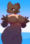  anthro avian bird breasts corvid corvus_(genus) female fleek_feather genitals hi_res justirri nipple_piercing nipples nude oscine passerine piercing presenting presenting_breasts pussy raven solo standing thick_thighs 