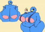  anthro areola avian belly big_areola big_belly big_breasts big_butt bikini biped bird black_lips blue_body blue_feathers blue_hair breasts butt cleavage clothed clothing collaboration curvy_figure dessert exposed_breasts feathers female food hair hair_over_eye holding_food holding_object huge_breasts huge_butt hyper hyper_breasts ice_cream ineffective_clothing lips looking_at_viewer nipples non-mammal_breasts obese obese_anthro obese_female one_eye_obstructed overweight overweight_anthro overweight_female pink_areola pink_nipples rocco_(roccorox) roccorox simple_background skimpy sling_bikini smile solo swimwear vdisco voluptuous wide_hips 