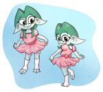  bottomwear bow_tie caflec clothed clothing clothing_lift dress dress_bow female fimoman footwear goblin humanoid humanoid_pointy_ears not_furry pink_clothing pink_dress pose skirt skirt_lift smile socks solo twirling white_clothing white_footwear white_socks 