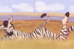  2021 3:2 anthro beastars black_stripes butt ellen_(beastars) equid equine female fur hand_on_head hi_res hooves looking_at_viewer lying mammal nude on_front pplover purple_eyes raised_leg raised_tail signature smile solo striped_body striped_fur stripes white_body white_fur zebra 