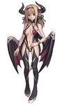  alternate_costume ar_tonelico ar_tonelico_i armpits aurica_nestmile bare_shoulders black_footwear black_legwear black_ribbon blue_eyes boots breasts breasts_apart center_opening cleavage clenched_hand closed_mouth demon_girl demon_horns demon_wings full_body garter_straps hair_between_eyes hair_ribbon hairband halterneck highres hip_vent horns legs leotard light_brown_hair light_smile long_hair looking_at_viewer medium_breasts nagi_ryou navel o-ring o-ring_top official_art red_wings revealing_clothes ribbon sideboob sidelocks simple_background skull slim_legs smile solo standing succubus thigh_boots thighhighs white_background wings 