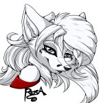  arctic_fox blue_eyes bust_portrait canid canine female fox fuck_me_eyes fur hair hi_res long_hair mammal portrait rosa_sarsis sarsis solo white_body white_fur 