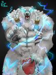  3:4 abs angry anthro balls big_balls big_muscles big_pecs big_penis black_nose blue_eyes circumcised claws claws_out erection fur genitals hairy hairy_balls hi_res huge_balls huge_muscles huge_penis humanoid_genitalia humanoid_penis kangoo_draws league_of_legends magic male mammal masturbation muscular muscular_anthro muscular_male paws pecs penile penile_masturbation penis pubes red_penis riot_games rock rune runes simple_background solo tattoo thick_thighs thunder tongue ursid ursine video_games volibear white_body white_fur 