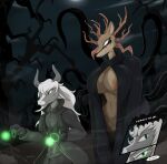  anthro antlers areola barely_visible_genitalia barely_visible_pussy bedroom_eyes big_breasts bigdon1992 bovid breasts caprine cervid cloak clothed clothing deity dialogue digital_media_(artwork) duo eon female forest fur genitals glowing glowing_eyes goat hair hi_res horn huge_breasts larger_female long_hair magic male male/female mammal mature_anthro mature_female monster narrowed_eyes night nipples plant pussy seductive size_difference smile specimen_8 spooky&#039;s_jump_scare_mansion tentacles tree video_games 