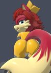  3d_(artwork) anthro archie_comics blue_eyes butt canid canine clothed clothing digital_media_(artwork) dipstick_tail female fiona_fox fox fur hair hi_res looking_back mammal multicolored_tail presenting presenting_hindquarters red_body red_fur red_hair rotalice2 sega solo sonic_the_hedgehog_(archie) sonic_the_hedgehog_(comics) sonic_the_hedgehog_(series) sonic_the_hedgehog_series 