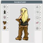  1:1 2021 ankama blonde_hair cra elf evangelyne female freckles green_eyes hair hair_down hi_res humanoid humanoid_pointy_ears not_furry rear_view saar_(artist) solo video_games wakfu 