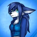  animated anthro bloodline bloodline_(webcomic) canid canine canis clothed clothing ember_(bloodline) female fur green_eyes hair low_res mabaya mammal short_playtime simple_background solo wolf 