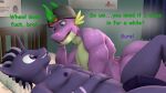  16:9 3d_(artwork) after_sex animal_genitalia animal_penis anthro baseball_cap bros_being_bros chatting clothing digital_media_(artwork) dragon duo english_text equid equine friendship_is_magic genitals hair hasbro hat headgear headwear hi_res horn horse male male/male mammal multicolored_hair my_little_pony nipples nude penis plantigrade pony profanity ray_cyber_tech_(artist) record_smash scalie source_filmmaker spike_(mlp) text unicorn widescreen 