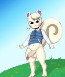  absurd_res animal_crossing anthro balls bottomless clothed clothing fr3ggy_(artist) genitals hi_res male marshal_(animal_crossing) navel nintendo outside penis solo video_games 