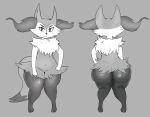  absurd_res anthro big_butt black_body black_fur braixen butt canid canine chest_tuft curvy_figure digital_media_(artwork) dipstick_tail fangs featureless_crotch female fluffy fluffy_tail fur hi_res huge_butt huge_hips huge_thighs looking_at_viewer looking_away mammal monochrome multicolored_body multicolored_fur multicolored_tail nintendo pok&eacute;mon pok&eacute;mon_(species) rear_view simple_background solo suxihn thick_thighs tuft video_games wide_hips 