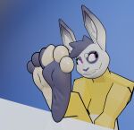  3_toes 3d_(artwork) anthro barefoot clothed clothing dante_(itsdante) digital_media_(artwork) feet foot_focus hi_res i2lsx lagomorph leporid male mammal rabbit sitting soles solo toes 