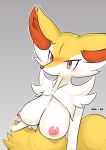  anthro blush braixen breasts canid canine female fur hi_res inner_ear_fluff mammal ne_i_ro nintendo nipples nude pok&eacute;mon pok&eacute;mon_(species) solo tuft video_games 