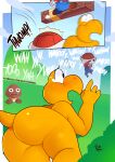  anthro assisted_exposure big_butt blush bodily_fluids butt crying embarrassed forced glistening glistening_body glistening_butt glistening_skin goomba hi_res human koopa koopa_troopa male mammal mario mario_bros mario_pissing nintendo nude public_exposure reptile rizkitsuneki scalie shell-less stubby_tail tears turtle video_games 