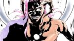  2021 arrancar black_bone bleach_(series) chest_markings clothed clothing facial_markings hair head_markings hi_res hole_in_chest horn horned_humanoid humanoid ken1ro_u male markings pink_hair simple_background solo szayelaporro_granz white_background white_eyes 