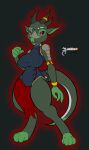  arashidrgn breasts clothed clothing female hi_res horn kobold non-mammal_breasts non-mammal_nipples scalie solo 