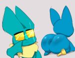  2021 adorabat all_fours ambiguous_gender anthro anus big_butt blue_body bunihud butt cartoon_network chiropteran duo eugene_(mao_mao:_heroes_of_pure_heart) eyewear full-length_portrait fur glasses huge_butt incest_(lore) long_ears looking_back mammal mao_mao:_heroes_of_pure_heart membrane_(anatomy) membranous_wings neck_tuft pegleg pointy_nose portrait rear_view tuft wings 