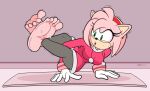  amy_rose barefoot bodily_fluids eulipotyphlan feet female foot_focus hedgehog mammal nasiri_(artist) sega soles solo sonic_the_hedgehog_(series) sweat toes yoga yoga_mat 