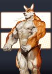  2021 5_fingers abs absurd_res anthro big_muscles black_nipples black_nose blue_eyes bodily_fluids brown_body brown_fur bulge canid canine canis clothed clothing domestic_dog eyebrows fingers flexing fur harold_(traver009) herding_dog hi_res huge_muscles humanoid_hands male mammal multicolored_body multicolored_fur muscular muscular_anthro muscular_male nipples pastoral_dog solo standing stubble sweat sweatdrop thick_eyebrows thong topless traver009 two_tone_body two_tone_fur underwear underwear_only veiny_muscles welsh_corgi white_body white_fur 