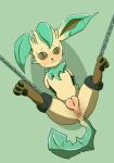  anus bdsm bound canid canine chain eeveelution female feral genitals hi_res leafeon mammal moderately_ashamed nintendo pok&eacute;mon pok&eacute;mon_(species) pussy solo video_games 
