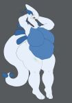  2021 abdominal_bulge absurd_res anthro belly big_belly big_breasts big_butt blue_body breasts butt choker choker_only dated digestion female hands_behind_head hi_res huge_breasts imminent_death jewelry legendary_pok&eacute;mon lugia meme neck_bulge necklace necklace_only nintendo non-mammal_breasts nude oral_vore overweight pok&eacute;mon pok&eacute;mon_(species) rumbling_stomach signature simple_background snekkobean solo standing struggling swallowing thick_thighs until_it_snaps video_games vore 