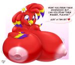  &lt;3 2019 absurd_res anthro ara_(genus) areola avian beak big_breasts bird breasts dialogue digital_media_(artwork) english_text eyebrows female francine_(badgerben) hi_res huge_breasts hyper hyper_breasts hyperstorm_h macaw neotropical_parrot nipples nude parrot scarlet_macaw solo text true_parrot 