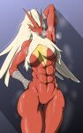  10:16 abs anthro blaziken blush bodily_fluids breasts breath excessive_sweat female genital_fluids genitals hi_res looking_away muscular muscular_female musk nintendo panting pok&eacute;mon pok&eacute;mon_(species) presenting pussy pussy_juice simple_background smoke solo spicyocean sweat sweaty_abs sweaty_armpit sweaty_breasts sweaty_face sweaty_legs sweaty_thighs video_games 