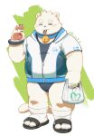  2021 absurd_res anthro blush bulge cai1448331577 clothing eyes_closed felid feline fur hi_res hoodie kemono male mammal overweight overweight_male solo topwear underwear white_body white_fur 