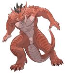  anthro claws digital_media_(artwork) dragon full-length_portrait hybrid looking_at_viewer male muscular muscular_anthro muscular_male negger open_mouth portrait scalie simple_background western_dragon 