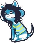  canid canine clothed clothing felid feline hair mammal simple_background tem temmie_(undertale) topwear undertale video_games white_body 