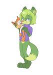  absurd_res alex_nerpy_fox alpha_channel anthro bobcat border bubsy bubsy_(series) canid canine duo felid feline fox fur green_body green_fur hi_res hug lynx male male/male mammal minum plushie red_nose transparent_border video_games 