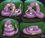  ambiguous_gender coiling comic cuddling duo ekans eyes_closed feral friendly grass nintendo plant pok&eacute;mon pok&eacute;mon_(species) purple_body purple_skin radasus rattata red_eyes sleeping sleeping_together video_games yellow_body yellow_eyes yellow_skin 