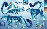  absurd_res blue_body blue_fur cyron_(fufila321) felid feral fridaflame fur hi_res jaguar lying male mammal metallic_fur model_sheet on_back pantherine pawpads paws rear_view rosettes side_view solo white_body white_fur yellow_eyes 