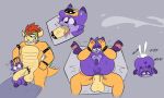  anal anthro big_penis bodily_fluids bowser comic crying cum cum_expulsion cum_fart cum_from_ass cum_in_ass cum_inside duo fart feet forced forced_oral full_nelson fur genital_fluids genitals hi_res koopa mala_(malafox) malafox male male/male mammal mario_bros multicolored_body nintendo onomatopoeia oral penis procyonid raccoon scalie sex simple_background sound_effects surprised_expression sweat tears text video_games 