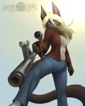  2021 4:5 abluedeer anthro black_body black_fur blonde_hair breasts clothed clothing digital_media_(artwork) dreamkeepers felid female fur gun hair hi_res mammal pink_nose ranged_weapon shaded solo the_wayward_astronomer vanir weapon 